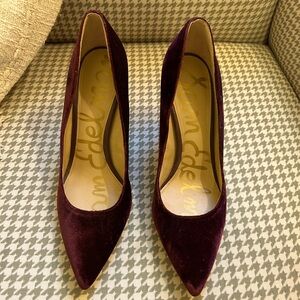 Sam Edelman Velvet Burgundy Heels
